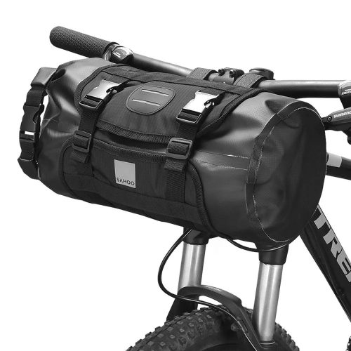 Kerékpáros mobiltelefon tartó, táska, kormányra rögzíthető, vízálló, fekete, 3L-7L, Sahoo (111369-SA)