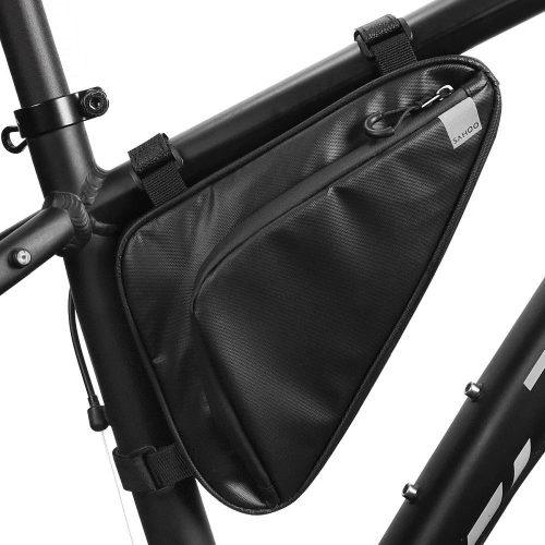 Kerékpáros mobiltelefon tartó, táska, vízálló, vázra rögzíthető, fekete, 1,5L, Sahoo (122065)