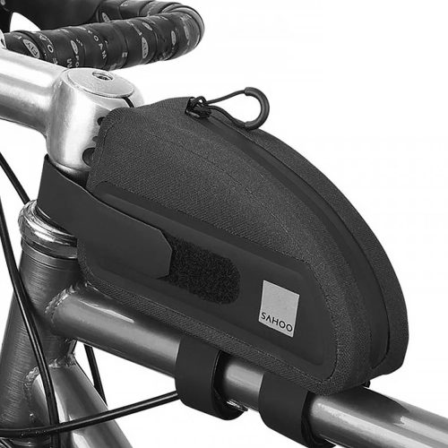 Kerékpáros mobiltelefon tartó, táska, vízálló, vázra rögzíthető, fekete, 0,3L, Sahoo (122035)