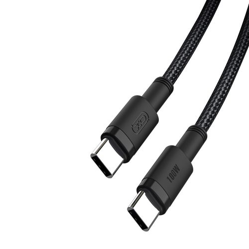 USB-C - USB-C (Type-C) adatkábel, töltőkábel, gyorstöltő, fekete, 100W 1.5m, XO-NB-Q199