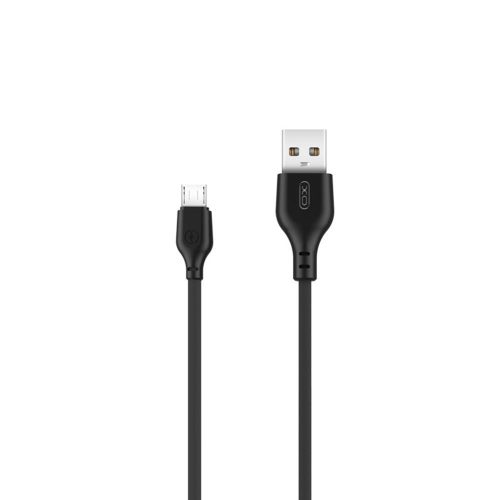 Micro USB adatkábel, töltőkábel, fekete, 2.1A 1m, XO NB103