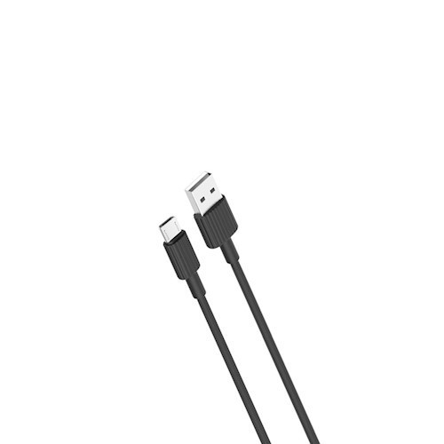 Micro USB adatkábel, töltőkábel, fekete, 2.1A 2m, XO NB103