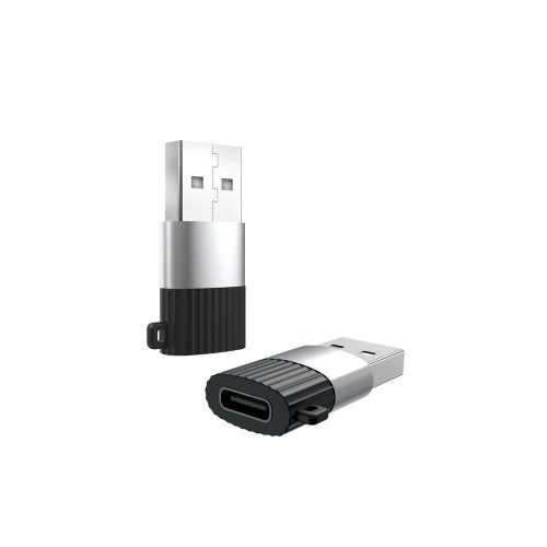 Adapter, átalakító, OTG, USB -> Type-C, fekete, XO NB149E