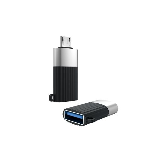 Adapter, átalakító, OTG, USB -> Micro usb, fekete, XO-NB149G