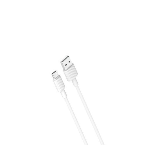 Micro USB adatkábel, töltőkábel, fehér, 2.4A 1m, XO NB156