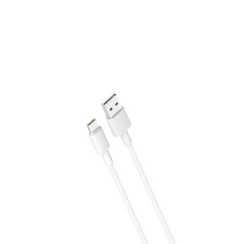 USB-C (Type-C) adatkábel, töltőkábel, USB-USB-C, fehér, 2.4A 1m, XO NB156