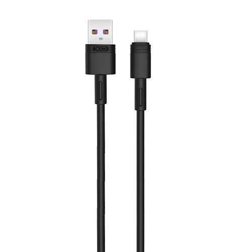 USB-C (Type-C) adatkábel, töltőkábel, USB-USB-C, fekete, 5A 1m, XO NB-Q166