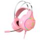 XO GE-04 rózsaszín gamer sztereó fejhallgató mikrofonnal (3,5mm jack)