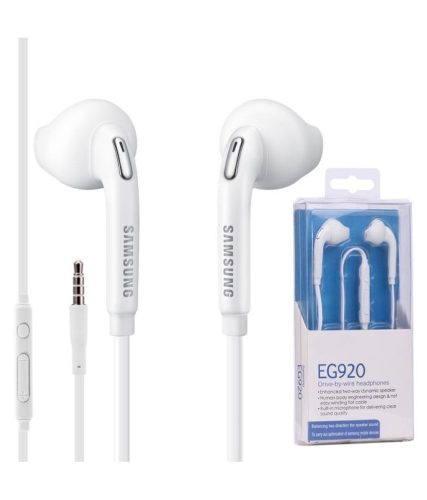 Samsung EO-EG920BW fehér gyári csomagolt hangerőszabályzós stereo headset, fülhallgató