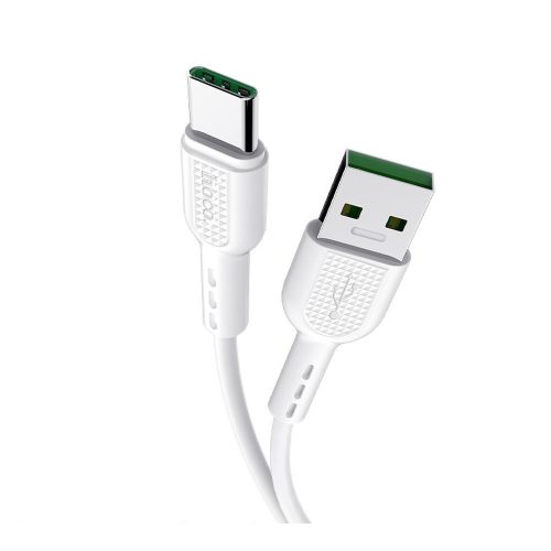 USB-C (Type-C) adatkábel, töltőkábel, USB-USB-C, super charge, fehér, 5A 1m, Hoco X33