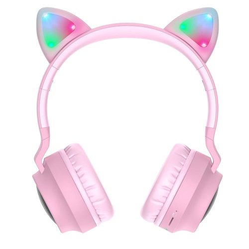 Vezeték nélküli fejhallgató, rózsaszín, Hoco W27 Cat
