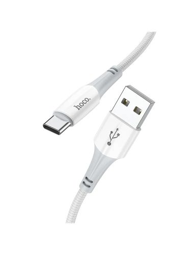 USB-C (Type-C) adatkábel, töltőkábel, USB-USB-C, gyorstöltő, fehér, 3A 1m, Hoco X70 "Ferry"
