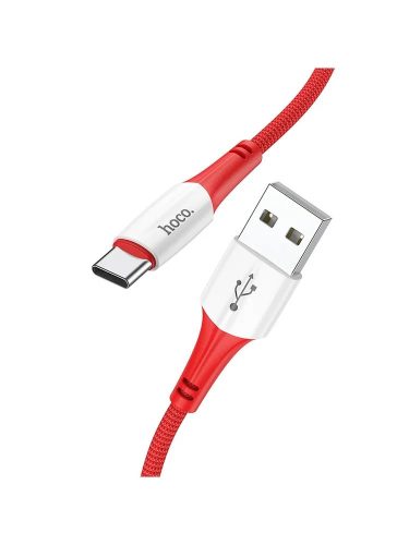USB-C (Type-C) adatkábel, töltőkábel, USB-USB-C, gyorstöltő, piros, 3A 1m, Hoco X70 "Ferry"