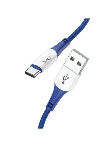 USB-C (Type-C) adatkábel, töltőkábel, USB-USB-C, gyorstöltő, kék, 3A 1m, Hoco X70 "Ferry"