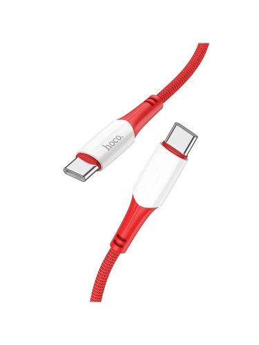 Hoco USB-C (Type-C) adatkábel, töltőkábel, gyorstöltő, piros, 3A 60W 1m, Hoco X70 "Ferry"