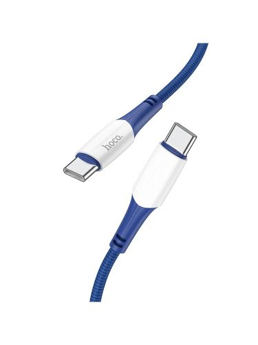 Hoco USB-C (Type-C) adatkábel, töltőkábel, gyorstöltő, kék, 3A 60W 1m, Hoco X70 "Ferry"