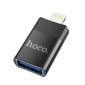   Adapter, átalakító, USB -> iPhone 8pin, lightning, fekete, Hoco UA17