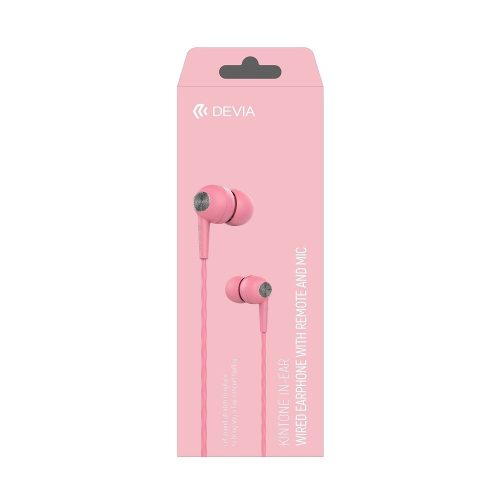 Devia EM018 jack (3,5 mm) rózsaszín hangerőszabályzós stereo headset, fülhallgató, headset, fülhallgató