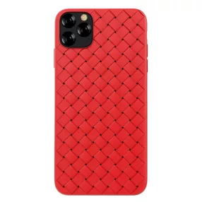   iPhone 11 Pro szilikon tok, hátlaptok, telefon tok, piros, Devia Woven