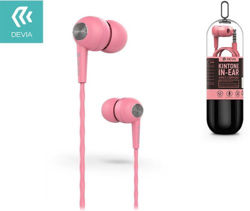 Devia EL064 rózsaszín hangerőszabályzós stereo headset, fülhallgató, headset, fülhallgató