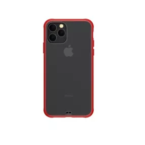  iPhone 11 Pro Max hátlaptok, telefon tok, piros kerettel, átlátszó, Devia Soft Elegant