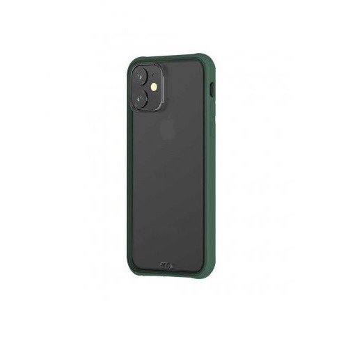 Telefon tok, iPhone 11 Pro Max hátlaptok, zöld kerettel, átlátszó, Devia Soft Elegant
