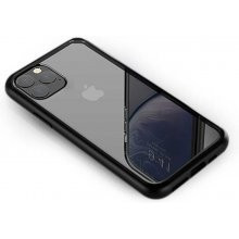 Telefon tok, iPhone 11 Pro hátlaptok, ütésálló, fekete keretes, átlátszó, Devia Shark4