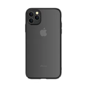   iPhone 11 Pro hátlaptok, telefon tok, kemény, fekete kerettel, átlátszó, Devia Glimmer