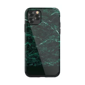   iPhone 11 Pro hátlaptok, telefon tok, márvány mintás, zöld, Devia Marble