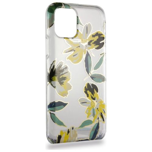 Telefon tok, iPhone 11 Pro Max hátlaptok, virág mintás, átlátszó, Devia Perfume Lily