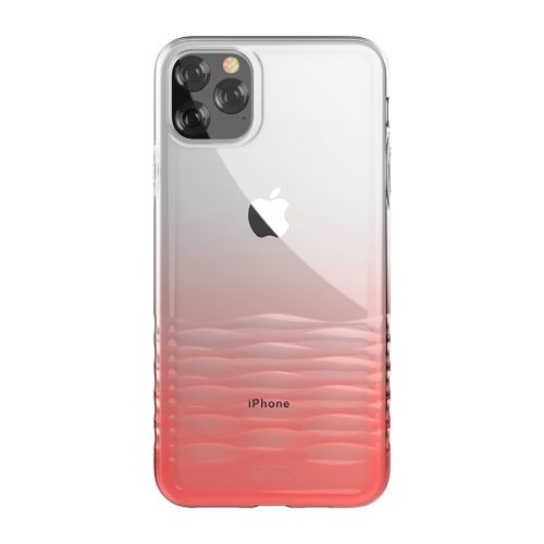 iPhone 11 Pro szilikon tok, hátlaptok, telefon tok, színátmenetes, átlátszó, piros, Devia Ocean