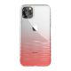 iPhone 11 Pro szilikon tok, hátlaptok, telefon tok, színátmenetes, átlátszó, piros, Devia Ocean