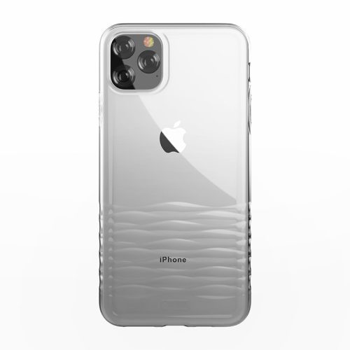 iPhone 11 Pro szilikon tok, hátlaptok, telefon tok, színátmenetes, átlátszó, szürke, Devia Ocean