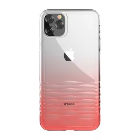   iPhone 11 Pro Max szilikon tok, hátlaptok, telefon tok, színátmenetes, átlátszó, piros, Devia Ocean