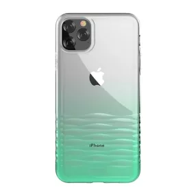   iPhone 11 Pro Max szilikon tok, hátlaptok, telefon tok, színátmenetes, átlátszó, zöld, Devia Ocean