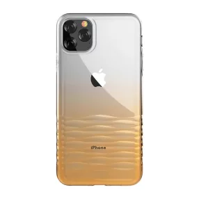   iPhone 11 Pro Max szilikon tok, hátlaptok, telefon tok, színátmenetes, átlátszó, arany, Devia Ocean