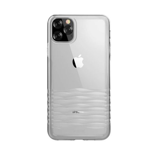 iPhone 11 Pro Max szilikon tok, hátlaptok, telefon tok, színátmenetes, átlátszó, szürke, Devia Ocean