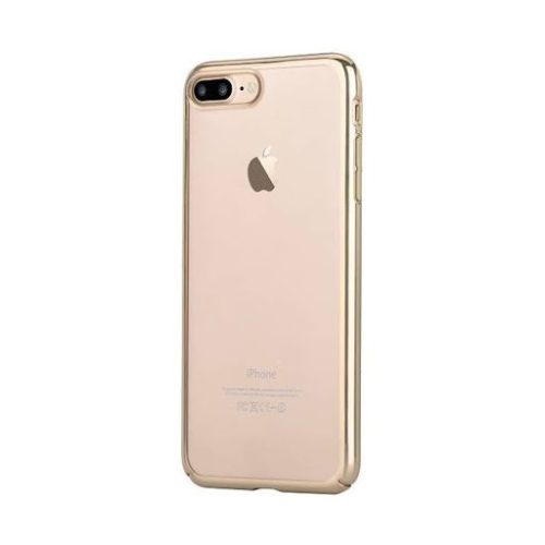 Telefon tok, iPhone 12 Pro Max hátlaptok, kemény, arany kerettel, átlátszó, Devia Glimmer