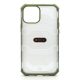 Telefon tok, iPhone 12 / 12 Pro hátlaptok, ütésálló, zöld kerettel, átlátszó, Devia Vanguard