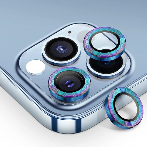 iPhone 12 Pro üvegfólia, tempered glass, edzett, lencsevédő, kamera védő, színváltós, Devia
