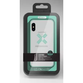   iPhone X / XS szilikon tok, hátlaptok, telefon tok, átlátszó, menta zöld kerettel, Joway BHK30