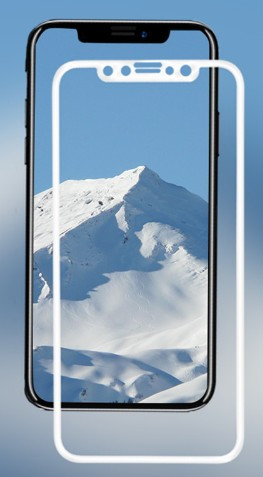 iPhone 11 Pro / X / XS üvegfólia, tempered glass, előlapi, 3D, edzett, hajlított, fehér kerettel, Joway BHM15 
