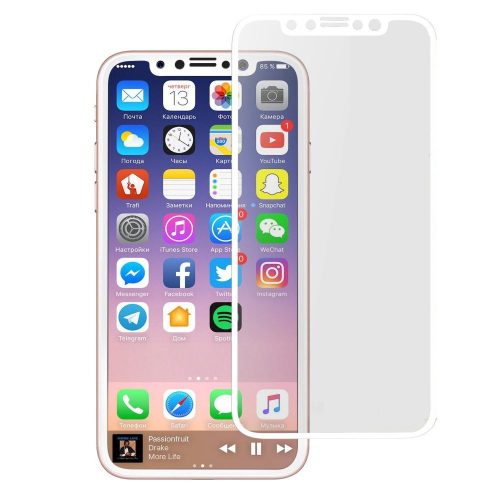 iPhone 11 Pro / X / XS üvegfólia, tempered glass, előlapi, 3D, edzett, hajlított, fehér kerettel, Joway BHM15 