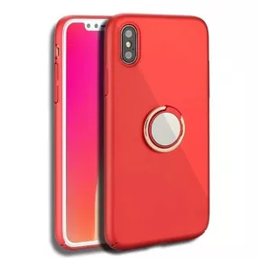   iPhone X / XS szilikon tok, hátlaptok, telefon tok, gyűrűs, piros, Joway BHK35
