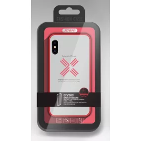   iPhone X / XS szilikon tok, hátlaptok, telefon tok, átlátszó, piros kerettel, Joway BHK30