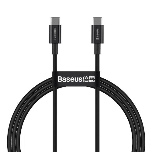 Baseus USB-C (Type-C) adatkábel, töltőkábel, gyorstöltő, fekete, 100W 5A 1m, Baseus Superior Series CATYS-B01