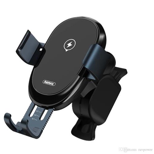 Autós mobiltelefon tartó, szellőzőnyílásra helyezhető, automata zárós, vezeték nélküli töltő 10W, fekete, Remax RM-C39