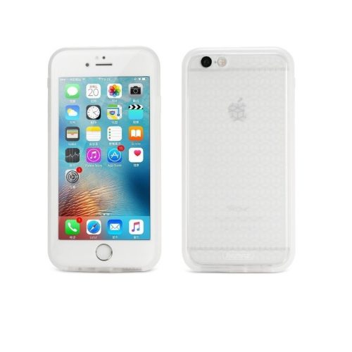 Telefon tok, iPhone 6 Plus / 6S Plus műanyag, elő+hátlapi, 360 fokos védelem, fehér, Remax Journey