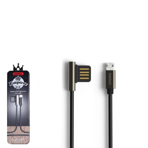 Micro USB adatkábel, töltőkábel, fekete, 2.4A 1m, Remax RC-054m