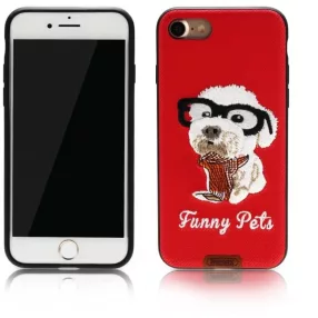   iPhone 7 Plus / 8 Plus hátlaptok, telefon tok, kutya mintás, piros, Remax RM-1647